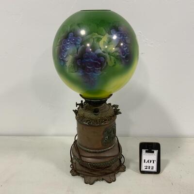-212- ANTIQUE | Electrified GWTW Lamp | Grapes