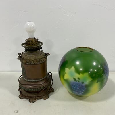 -212- ANTIQUE | Electrified GWTW Lamp | Grapes