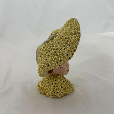 -213- VINTAGE | Betty Lark Head Vase | Gold Accents