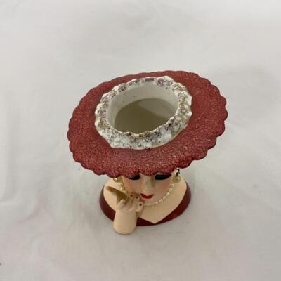 -216- VINTAGE | Head Vase | Napco | Pearls | Lashes