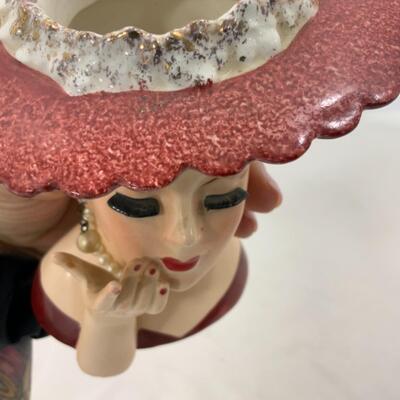 -216- VINTAGE | Head Vase | Napco | Pearls | Lashes