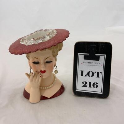 -216- VINTAGE | Head Vase | Napco | Pearls | Lashes