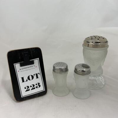 -223- VINTAGE | Three Face | Salt and Pepper | Sugar Shaker