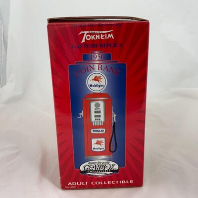 -224- Mobil Gas Pump Replica | Bank | NIB