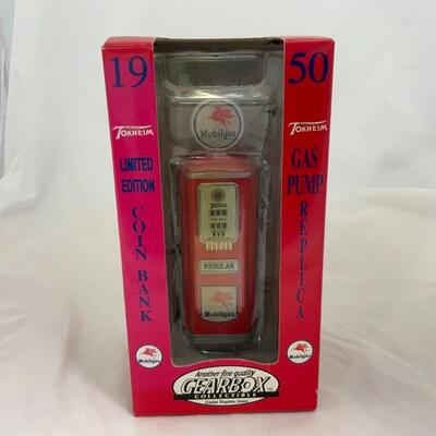 -224- Mobil Gas Pump Replica | Bank | NIB