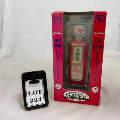 -224- Mobil Gas Pump Replica | Bank | NIB