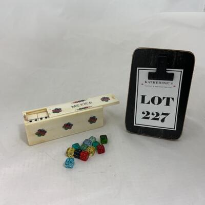 -227- Hand Carved Dominoes | Tiny Glass Dice