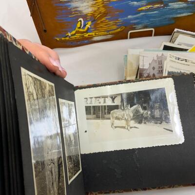 -228- VINTAGE | Leather Alaska Photo Book | Post Cards | Dreger Ashtray