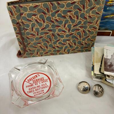 -228- VINTAGE | Leather Alaska Photo Book | Post Cards | Dreger Ashtray