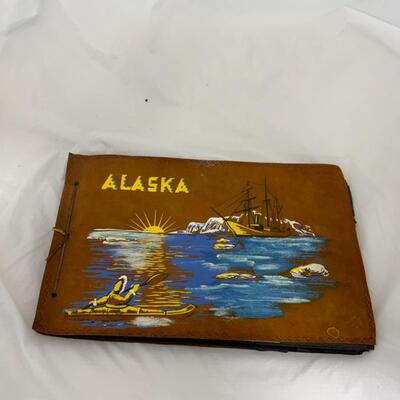 -228- VINTAGE | Leather Alaska Photo Book | Post Cards | Dreger Ashtray