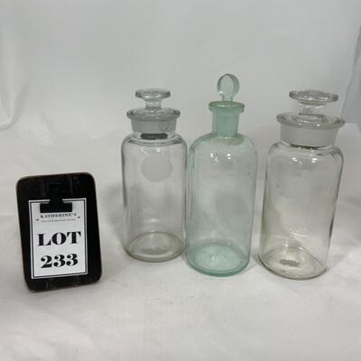 -233- VINTAGE | Three Apothecary Style Jars 