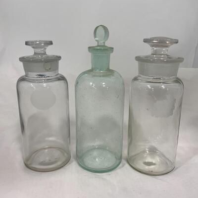-233- VINTAGE | Three Apothecary Style Jars 