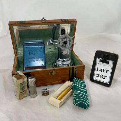 -237- VINTAGE | Tobacciana Lot | Lighters | Marbles Pocket Match Box
