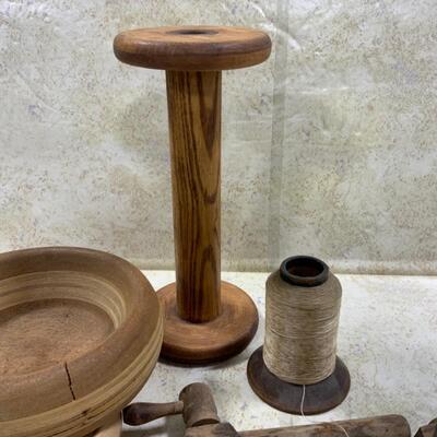 -244- VINTAGE | Wood Spigots | Bowls | Spool