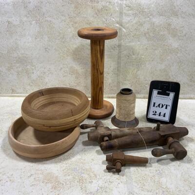 -244- VINTAGE | Wood Spigots | Bowls | Spool