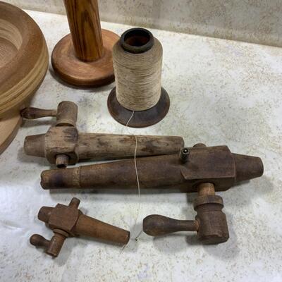 -244- VINTAGE | Wood Spigots | Bowls | Spool