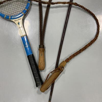 -246- VINTAGE | Tennis Racquet | Rug Beater | Whip | Cane