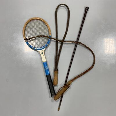 -246- VINTAGE | Tennis Racquet | Rug Beater | Whip | Cane