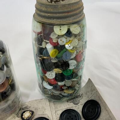 -245- VINTAGE | Two Jars of Buttons | Button Covers