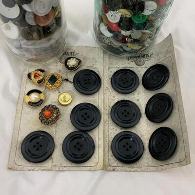 -245- VINTAGE | Two Jars of Buttons | Button Covers