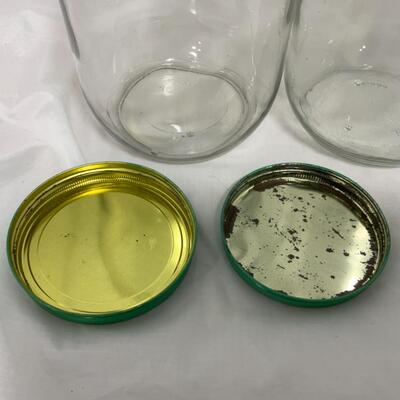 -251- VINTAGE | Two Gallon Glass Jars | Wood Handle