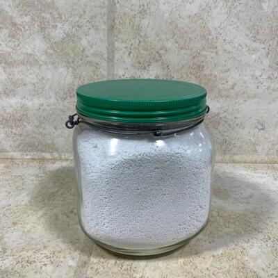 -255- VINTAGE | Half Gallon Glass Jar | Wood Handle