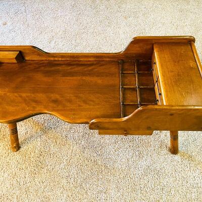 Lot 139  Vintage Maple Cobbler's Bench Coffee Table American Colonial Style