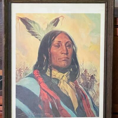 Lot 144  S/N Print by Reynold Brown Portrait Native American Man