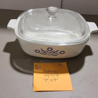Corningware Baking Dish and Lid 2"T x 9" x 7"-Item #454