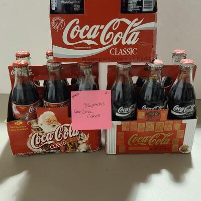 Lot of 3 SixPacks of Coca-Cola Collectible Bottles -Item #456