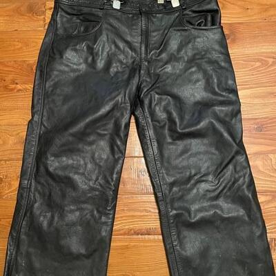 **Xelement Leather Motorcycle Pants -- Waist Size 50