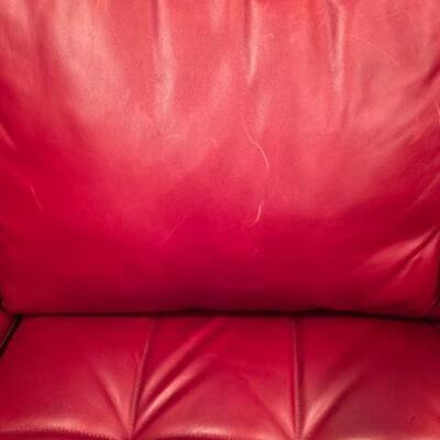 Natuzzi Red Leather Sectional Sofa