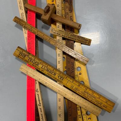 -277- VINTAGE | 7 Yard Sticks | 4 Rulers | Advertising