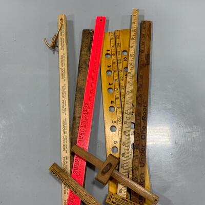-277- VINTAGE | 7 Yard Sticks | 4 Rulers | Advertising