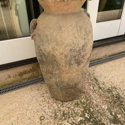 Tall "olive jar" metal decorative pot #1