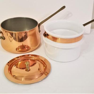 Lot #52  Vintage Copper Double Boiler