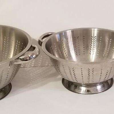 Lot #54  Set of 3 Graduated Stainless Steel Colanders