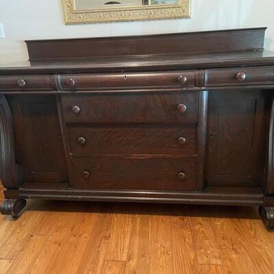 Elegant Antique Mahogany Empire Sideboard