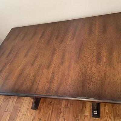 Antique Trestle-Base Dining Table w/3 leaves