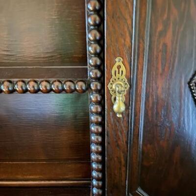 Antique Barley Twist Sideboard with Hutch