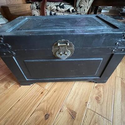 Black storage trunk