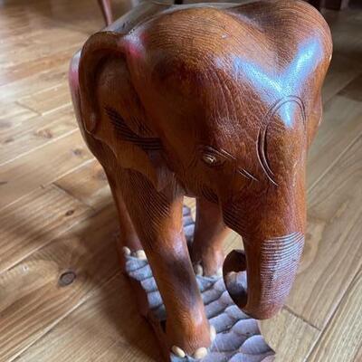 Vintage Carved Wooden Elephant