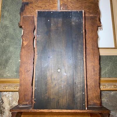  #92 Antique Oak Pressed Back Clock 