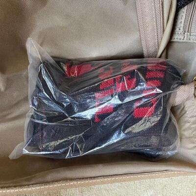 **Vintage French Company "Paradise" Tapestry & Suede Folding Suit Bag