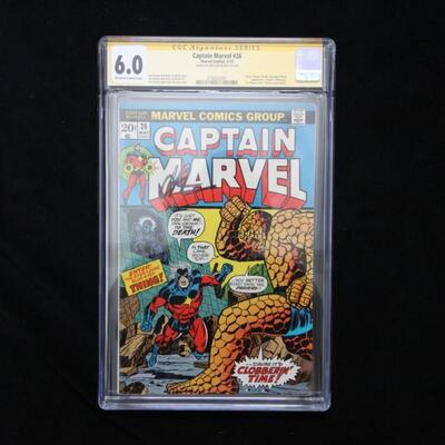 Captain Marvel #26 (1973,Marvel) CGC Signed 6.0 FN