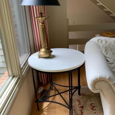 Travertine Stone Round End Table