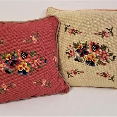 Lot #61  Pair of Vintage Needlepoint Pillows