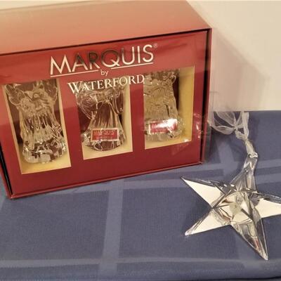 Lot #70  Waterford Marquis 3 piece Angel Band w/star Ornament