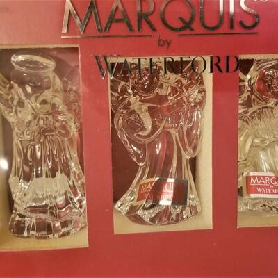 Lot #70  Waterford Marquis 3 piece Angel Band w/star Ornament