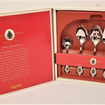 Lot #79  SPODE Christmas Tree 5 pc. Hostess Set in original Box